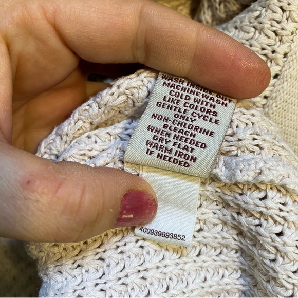 5/$20 MUDD cream/tan 100% cotton knit sweater L - Picture 9 of 9